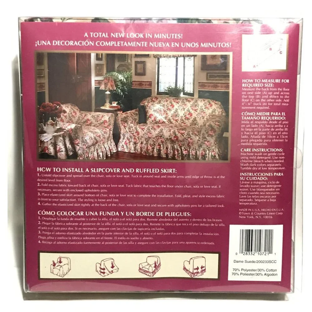 Town & Country Living Gloria Vanderbilt Floral Fabric 90 x 100” Slipcover Chair